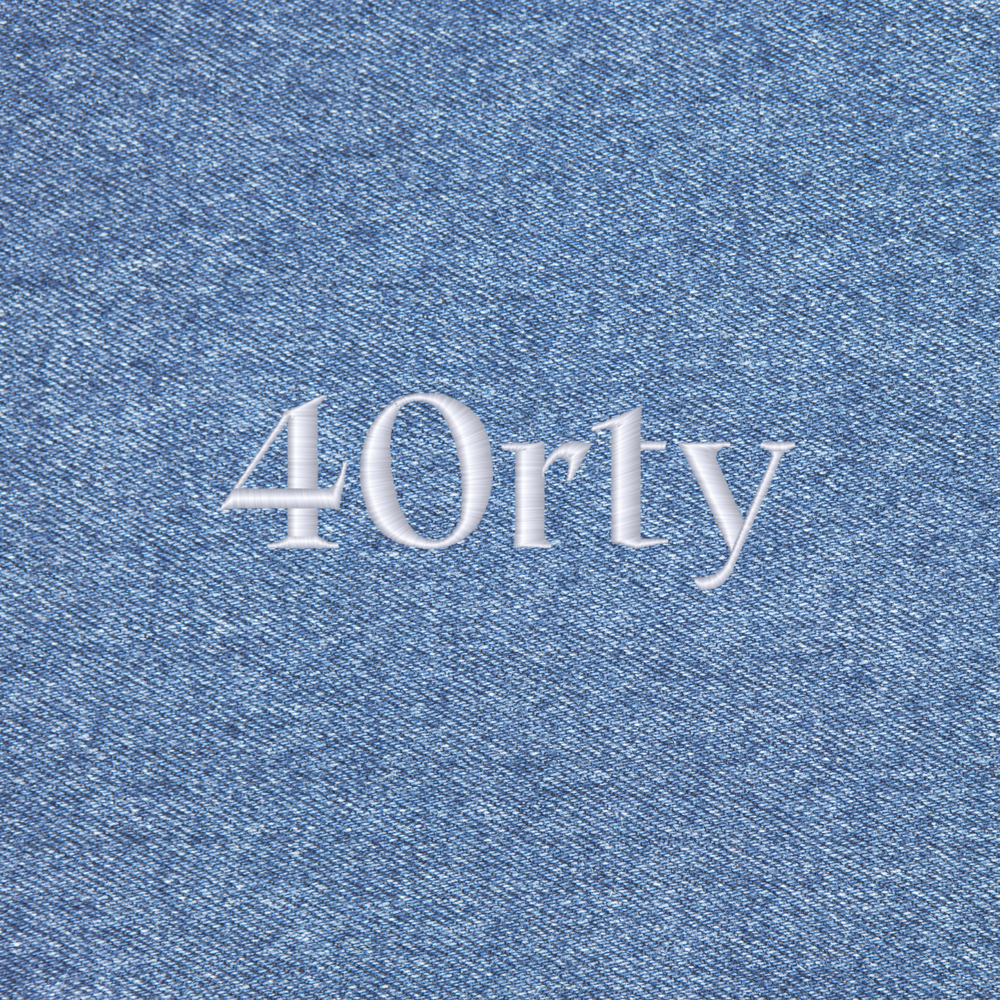 40rty Embroidered Denim Baseball Cap