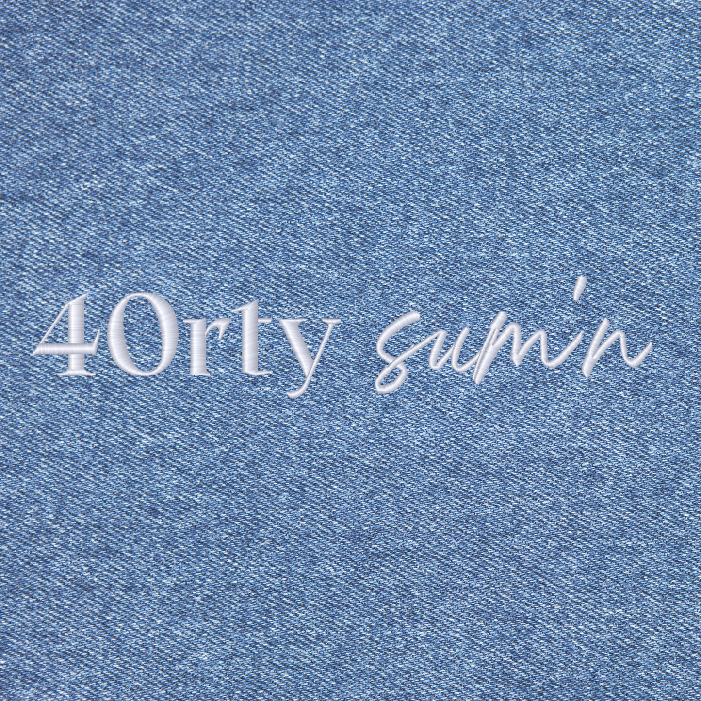 40rty sum'n Embroidered Denim Baseball Cap