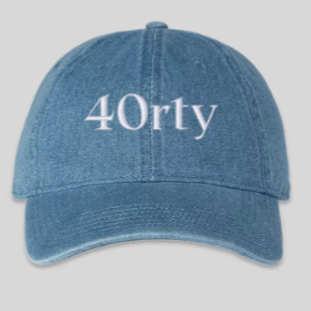 40rty Embroidered Denim Baseball Cap